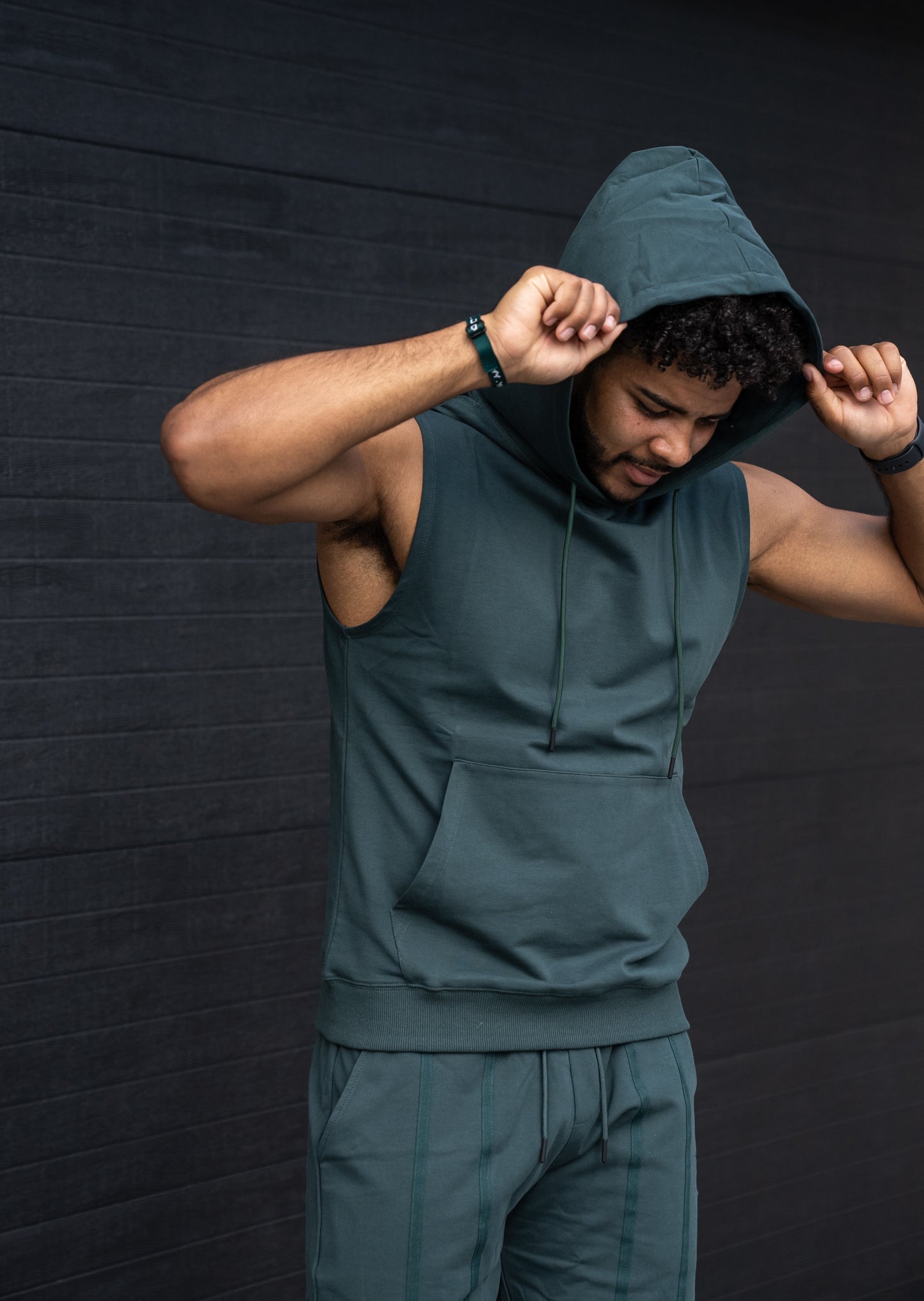 T.S Branded Sleeveless Hoodie (no front logo)