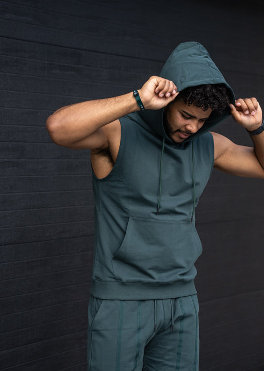 T.S Branded Sleeveless Hoodie (no front logo)