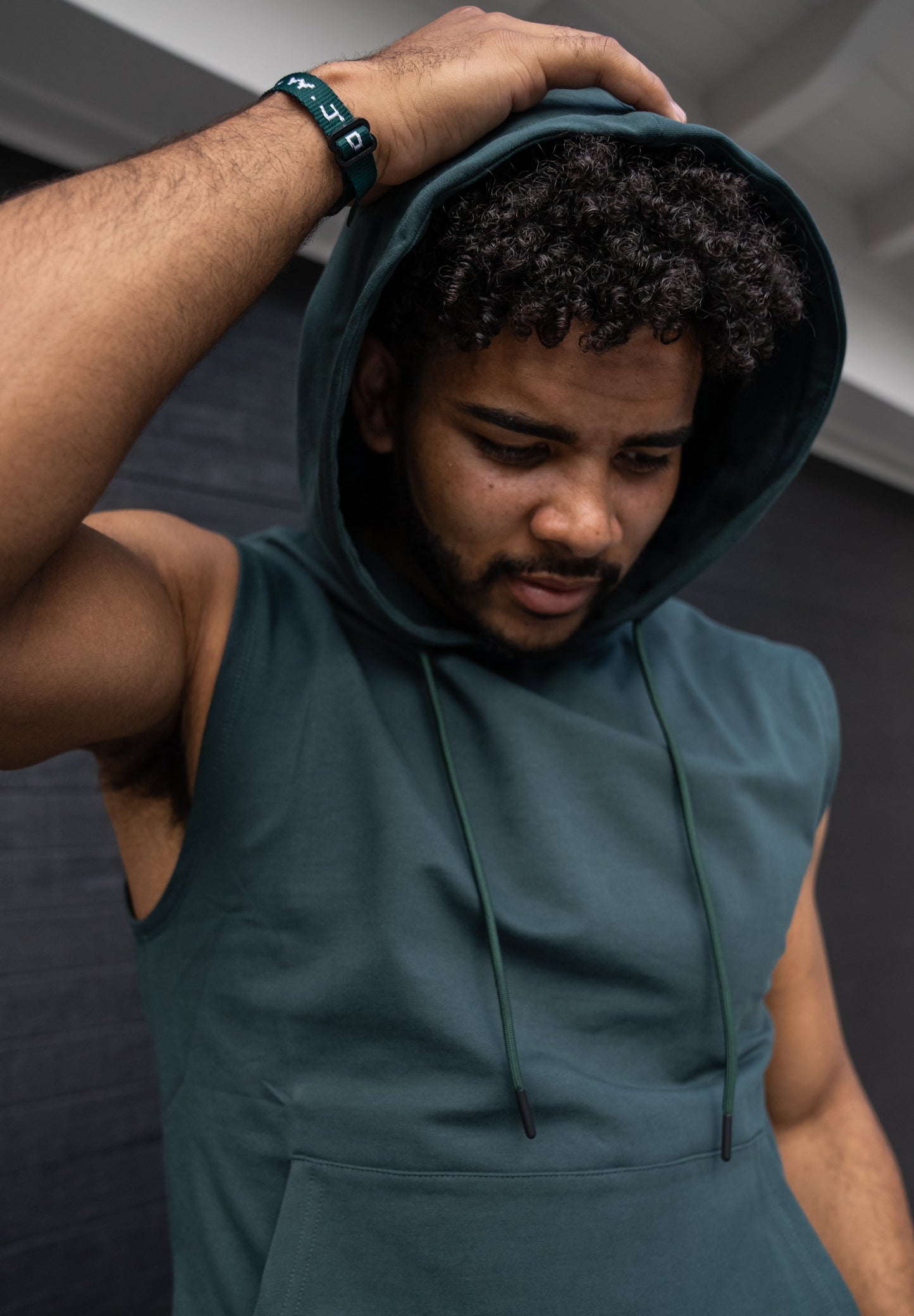 T.S Branded Sleeveless Hoodie (no front logo)