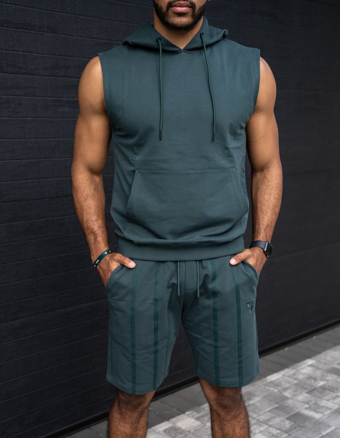 T.S Branded Sleeveless Hoodie (no front logo)